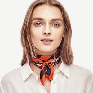 Ann Taylor 100% Silk Cheetah Square Scarf